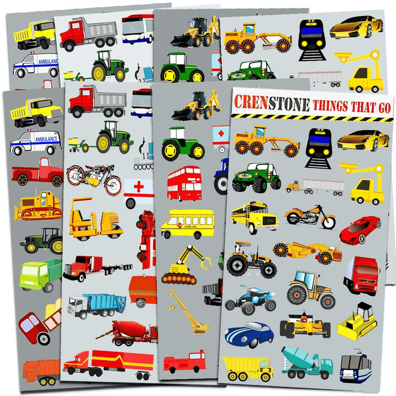 Cars and Trucks Stickers Party Supplies Pack Toddler -- Over 160 Stickers (Cars, Fire Trucks, Construction, Buses & More!)  Crenstone Default Title  