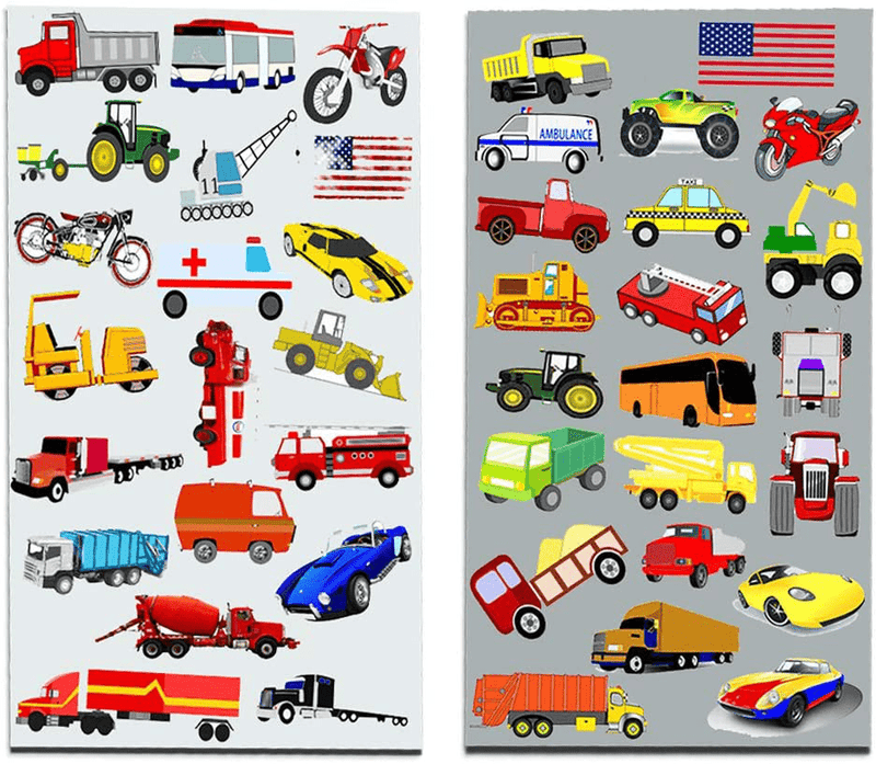 Cars and Trucks Stickers Party Supplies Pack Toddler -- Over 160 Stickers (Cars, Fire Trucks, Construction, Buses & More!)  Crenstone   