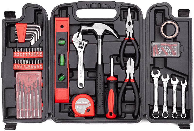 CARTMAN 148Piece Tool Set General Household Hand Tool Kit with Plastic Toolbox Storage Case Socket and Socket Wrench Sets Sporting Goods > Outdoor Recreation > Camping & Hiking > Camping Tools CARTMAN 136 PC  