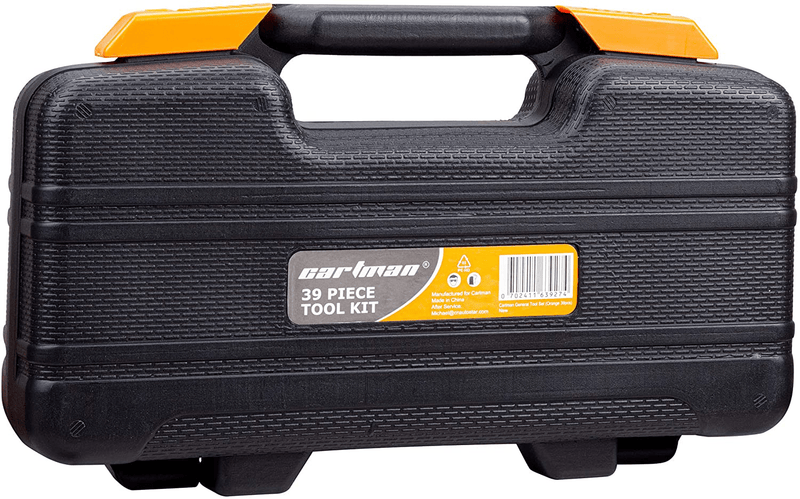 CARTMAN Orange 39-Piece Tool Set - General Household Hand Tool Kit with Plastic Toolbox Storage Case