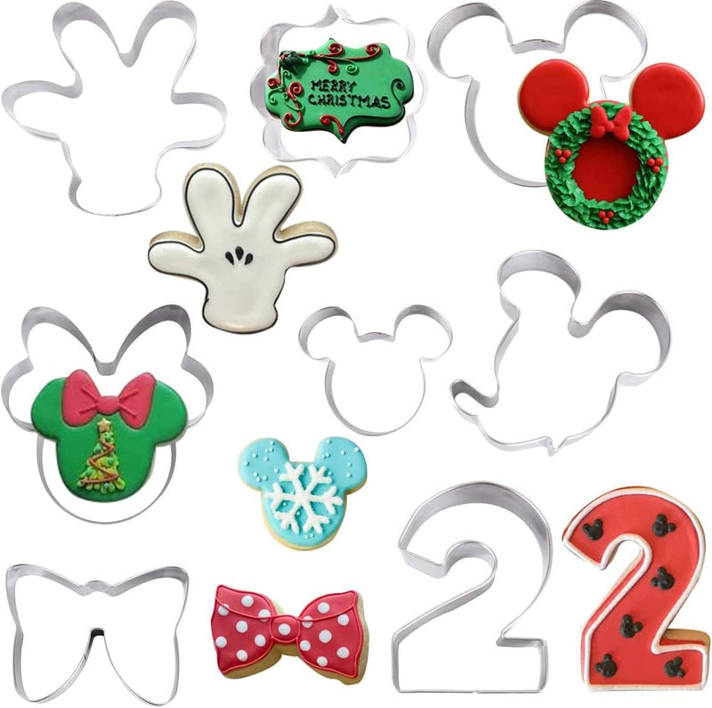 Cartoon Mouse Cookie Cutters, 8 Pack Baking Molds Stainless Steel Biscuit Sandwich Cake Cutter Set for 1St Birthday Party Supplies Favors Home & Garden > Kitchen & Dining > Cookware & Bakeware Fangleland 2nd  