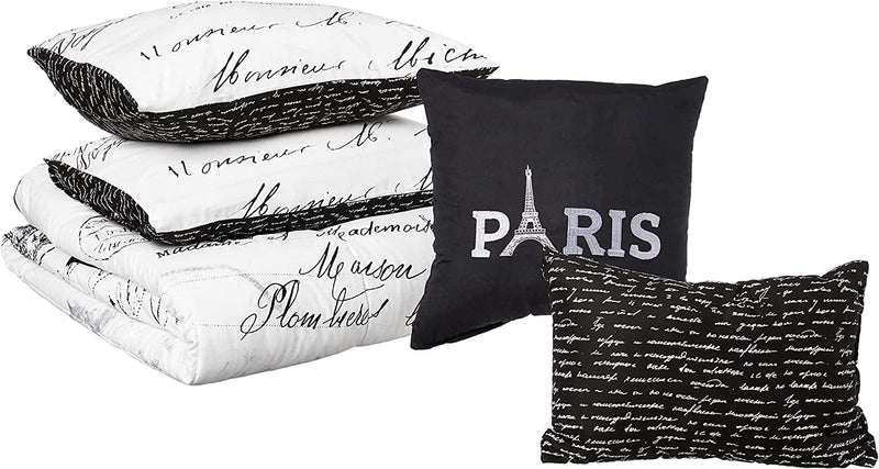 Casa J'Adore 5-Piece Comforter Set, Full Home & Garden > Linens & Bedding > Bedding > Quilts & Comforters CASA Black and White Full 