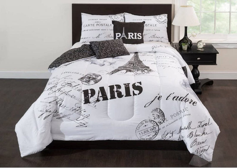 Casa J'Adore 5-Piece Comforter Set, Full Home & Garden > Linens & Bedding > Bedding > Quilts & Comforters CASA Black and White King 
