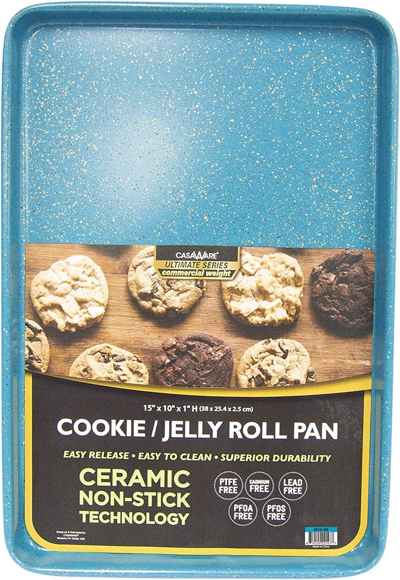Casaware 15 X 10 X 1-Inch Ultimate Series Commercial Weight Ceramic Non-Stick Coating Cookie/Jelly Roll Pan (Blue Granite) Home & Garden > Kitchen & Dining > Cookware & Bakeware casaWare Blue Granite  