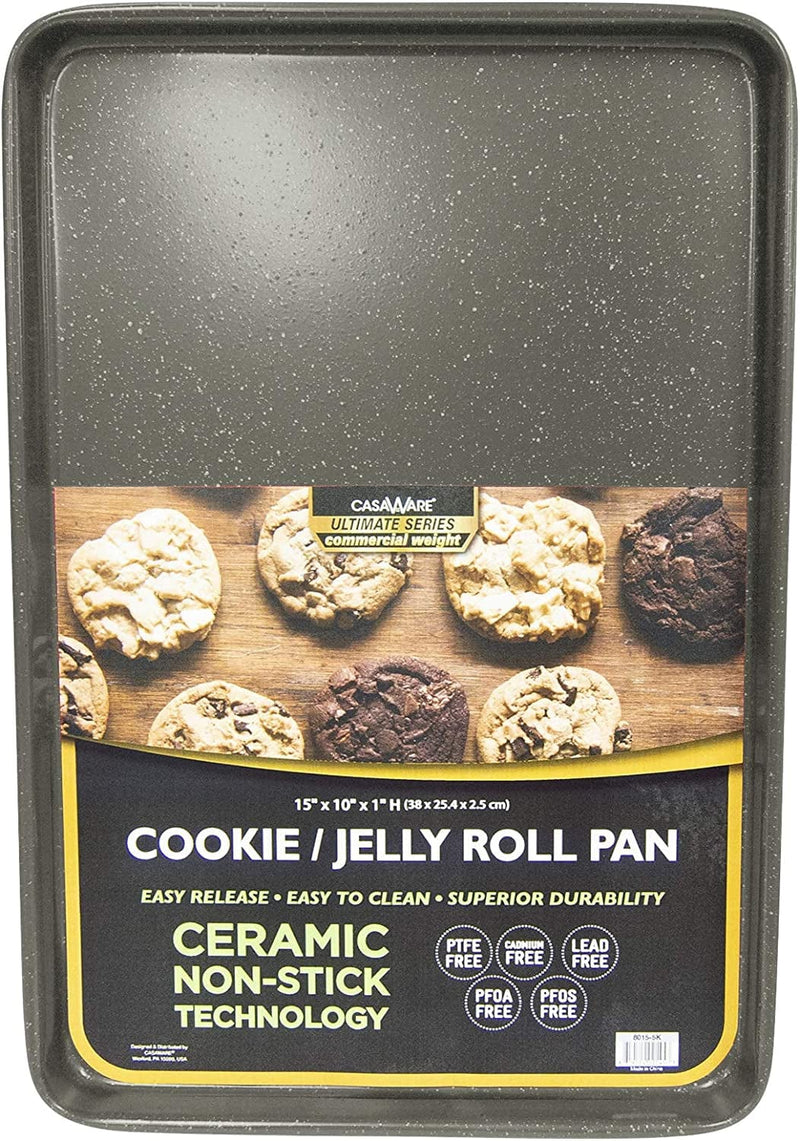 Casaware 3Pc Ultimate Commercial Weight Cookie Sheet Set, Two 15 X 10-Inch Pans, One 13 X 9-Inch-Inch Pan (Silver Granite) Home & Garden > Kitchen & Dining > Cookware & Bakeware casaWare   