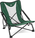 Cascade Mountain Tech Camping Chair - Low Profile Folding Chair for Camping, Beach, Picnic, Barbeques, Sporting Event with Carry Bag  Cascade Mountain Tech Green  