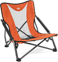 Cascade Mountain Tech Camping Chair - Low Profile Folding Chair for Camping, Beach, Picnic, Barbeques, Sporting Event with Carry Bag  Cascade Mountain Tech Orange  
