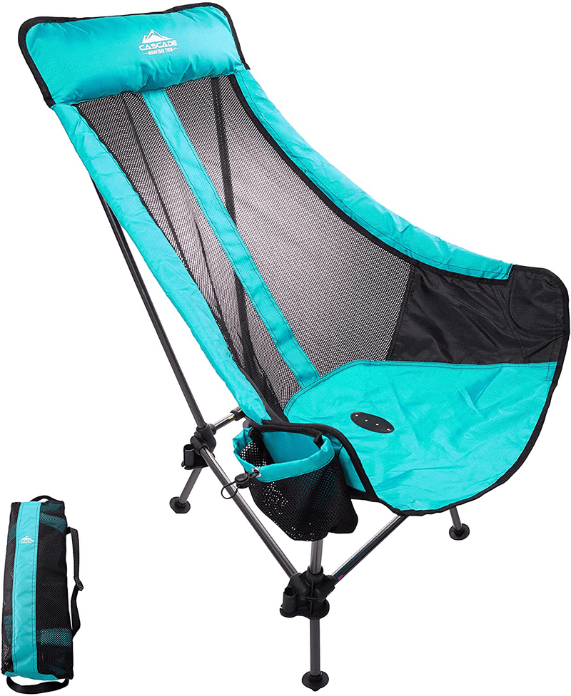 Cascade Mountain Tech Hammock Camp Chair with Adjustable Height - Ultralight for Backpacking, Camping, Sporting Events, Beach, and Picnics with Carry Bag Sporting Goods > Outdoor Recreation > Camping & Hiking > Camp Furniture Cascade Mountain Tech Teal  
