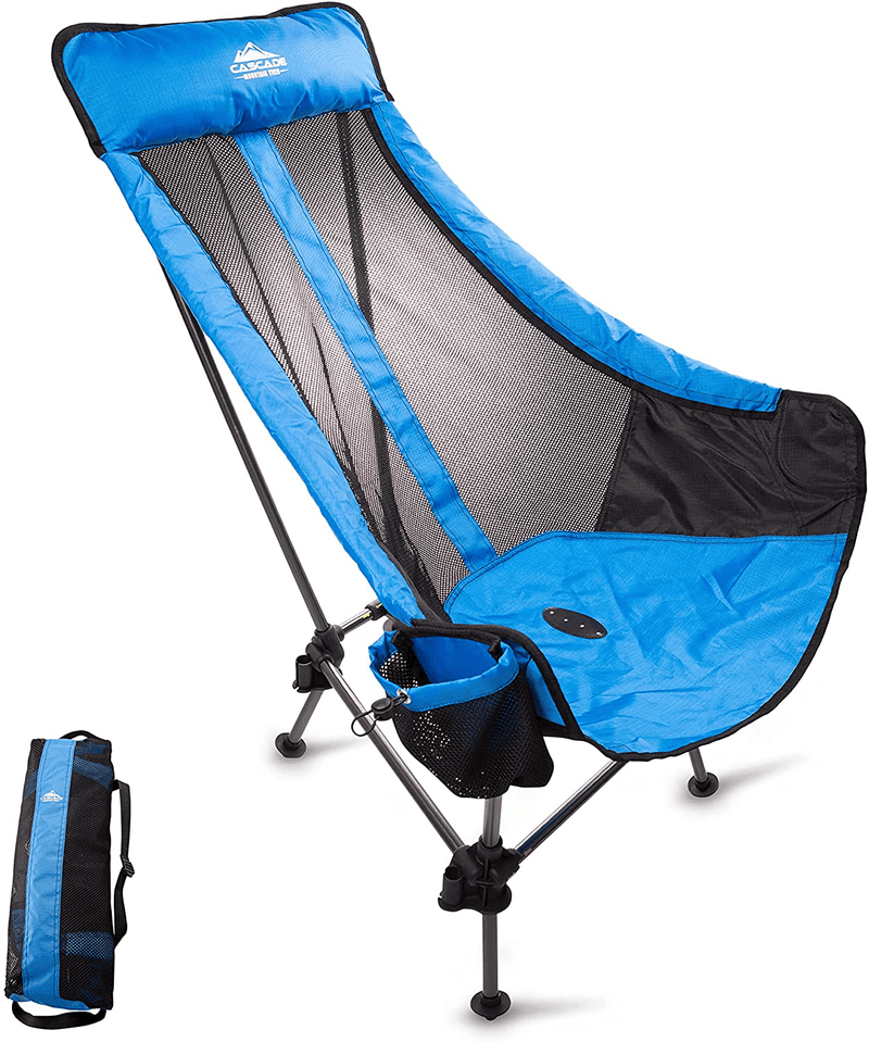 Cascade Mountain Tech Hammock Camp Chair with Adjustable Height - Ultralight for Backpacking, Camping, Sporting Events, Beach, and Picnics with Carry Bag Sporting Goods > Outdoor Recreation > Camping & Hiking > Camp Furniture Cascade Mountain Tech Royal Blue  