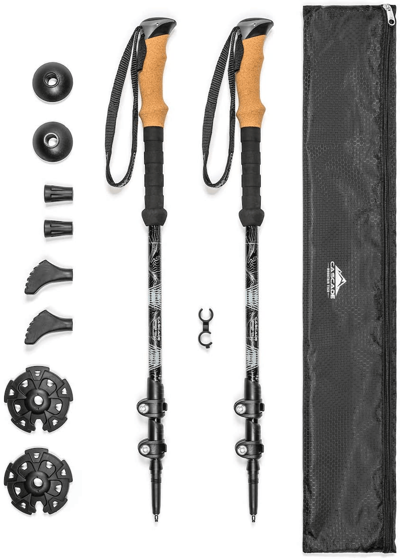 Cascade Mountain Tech Trekking Poles - Aluminum Hiking Walking Sticks with Adjustable Locks Expandable to 54" (Set of 2) Sporting Goods > Outdoor Recreation > Camping & Hiking > Hiking Poles Cascade Mountain Tech   