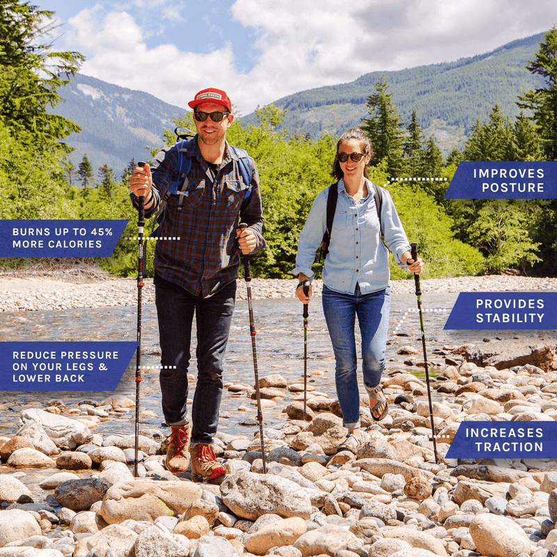 Cascade Mountain Tech Trekking Poles - Carbon Fiber Walking or Hiking Sticks with Quick Adjustable Locks Sporting Goods > Outdoor Recreation > Camping & Hiking > Hiking Poles Cascade Mountain Tech   