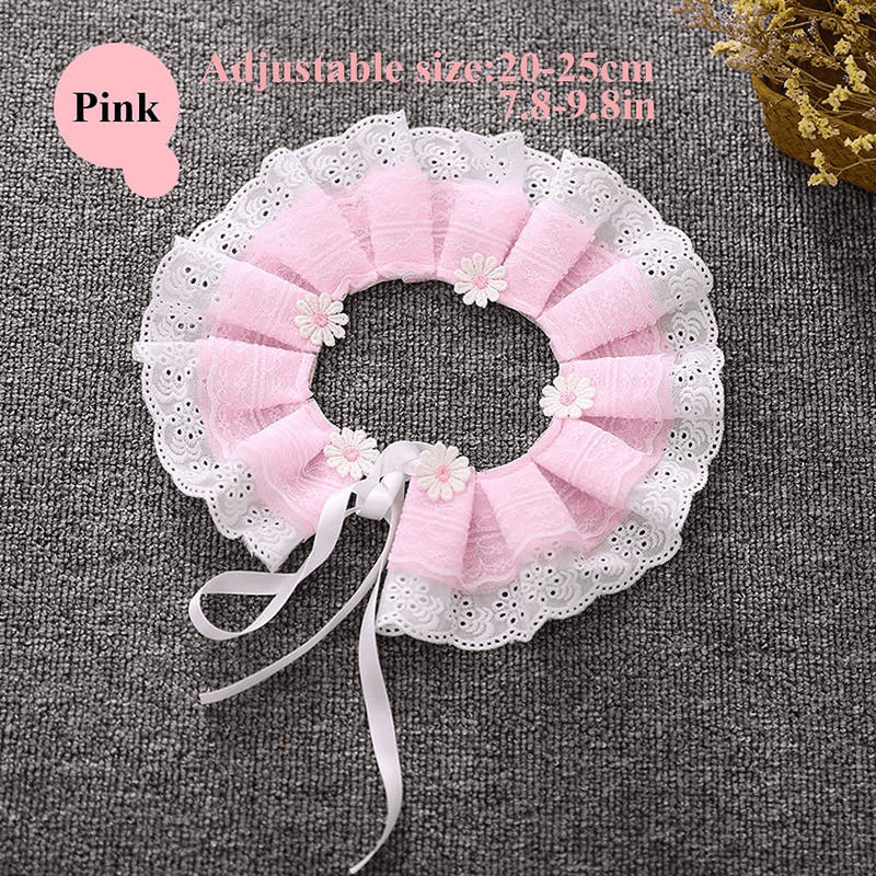 Cat Bandana for Cats, Princess Cat Costumes for Cats, Cute Lace Dog Bandanas and Cat Crown Accessories for Cats Small Dogs, Pink Outfit for Birthday Party