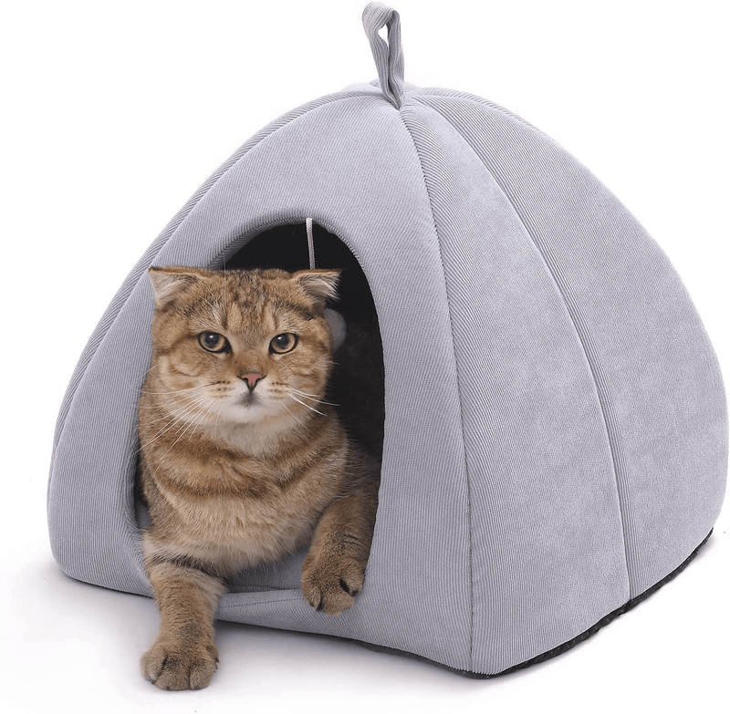 Cat Bed Cat Cave House Foldable Comfortable Cat Tent House for Small Indoor Outdoor Cats Animals & Pet Supplies > Pet Supplies > Cat Supplies > Cat Beds Weatrops Light Grey Medium 