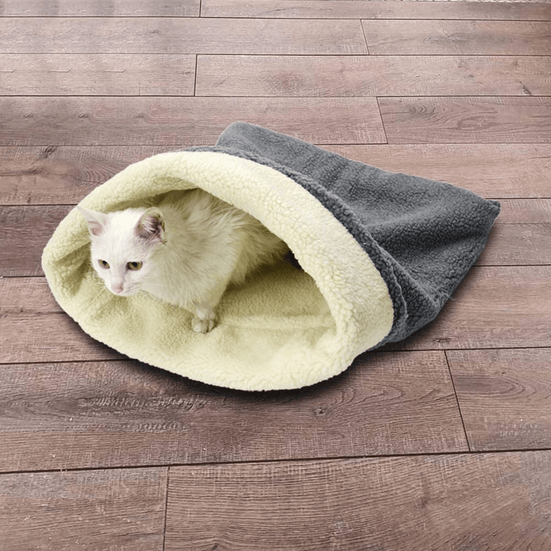 Cat Bed Cave Sleeping Bag, Pet Mat Self Warming Pad Sack for Cats and Small Dog