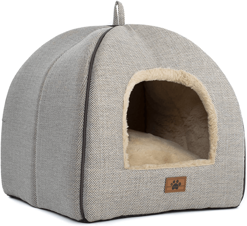 Cat Bed for Indoor Cats - Cat Cave Bed Cat House Cat Tent with Removable Washable Cushioned Pillow, Soft and Self Warming Kitten Beds,Cat Beds & Furniture, Pet Bed WINDRACING