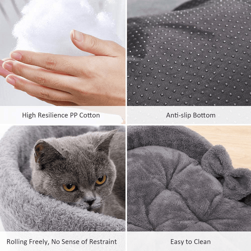 Cat Bed - Heart Pet Bed for Cats or Small Dogs, Ultra Soft Short Plush, Anti-Slip Bottom, Washable High Resilience PP Cotton, Comfortable Self Warming Autumn Winter Indoor Sleeping Cozy Kitty Teddy Animals & Pet Supplies > Pet Supplies > Dog Supplies > Dog Beds Lcybem   