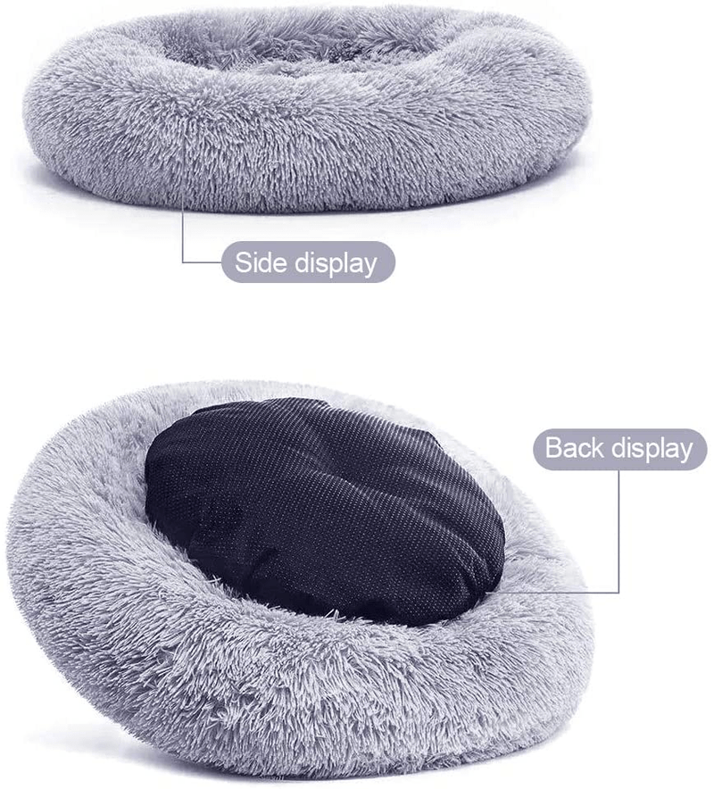 Cat Beds for Indoor Cats, round Donut Washable Cat Bed,Fluffy Calming Self Warming Soft Donut Cuddler Cushion Pet Bed for Small Dogs Kittens,Non-Slip Animals & Pet Supplies > Pet Supplies > Cat Supplies > Cat Beds Awolf   