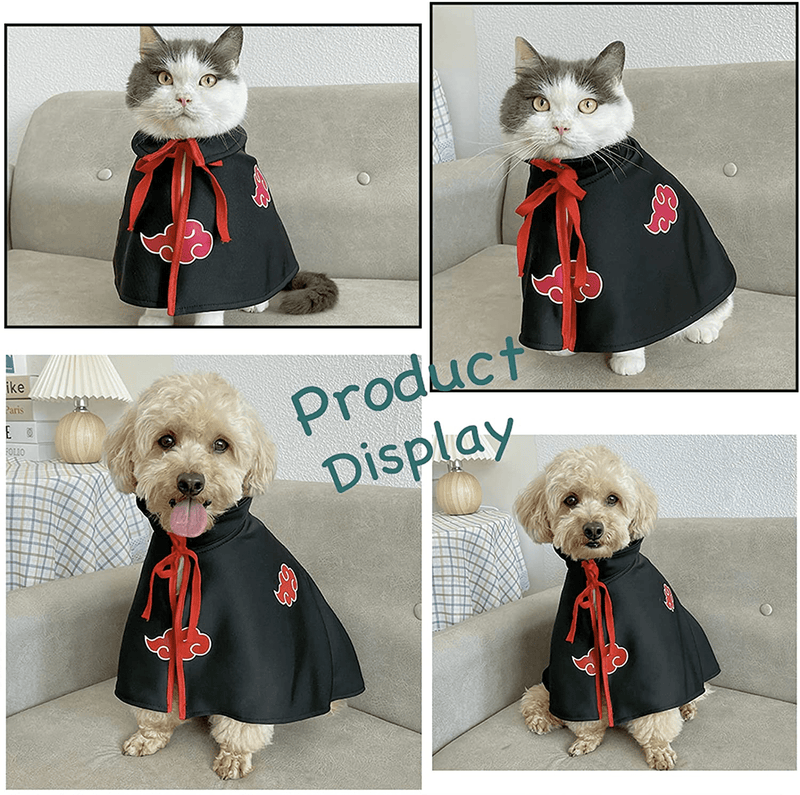 Cat Cloak Anime Ninja Costume，Halloween Pet Clothes,Pet Cloak Cosplay Party for Small Dogs Cats Clothing Animals & Pet Supplies > Pet Supplies > Cat Supplies > Cat Apparel MIANHUATANG   