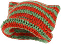Cat Ear Beanie for Women Crochet Hats Striped Beanie Y2K Gothic Accessories Vintage Beanies Cute Knitt Beanie Hat Women Sporting Goods > Outdoor Recreation > Winter Sports & Activities FOOTIME Red  