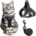 Cat Harness and Leash for Walking Escape Proof, Adjustable Cat Leash and Harness Set, Lifetime Replacement, Lightweight Kitten Harness, Easy Control Breathable Cat Vest with Reflective Strip Animals & Pet Supplies > Pet Supplies > Cat Supplies > Cat Apparel FAYOGOO Black Large (Pack of 1) 