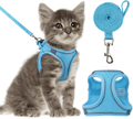Cat Harness and Leash- Reflective Mesh Cat Vest for Walking Outdoor- Escape Proof Kitten Puppy Vest Harness -Comfort Fit, Lightweight, Easy Control Animals & Pet Supplies > Pet Supplies > Cat Supplies > Cat Apparel N\A Blue XS 