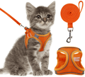Cat Harness and Leash- Reflective Mesh Cat Vest for Walking Outdoor- Escape Proof Kitten Puppy Vest Harness -Comfort Fit, Lightweight, Easy Control