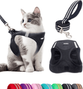 Cat Harness and Leash Set, Soft Dog Vest Harness No Pull, Kitten Harness with Reflective Strap, Step in Puppy Harness for Small Dogs, Dog and Cat Universal Harness,Durable D-Ring(S,M,L) Animals & Pet Supplies > Pet Supplies > Cat Supplies > Cat Apparel XLSFPY Black Medium 