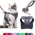 Cat Harness and Leash Set, Soft Dog Vest Harness No Pull, Kitten Harness with Reflective Strap, Step in Puppy Harness for Small Dogs, Dog and Cat Universal Harness,Durable D-Ring(S,M,L) Animals & Pet Supplies > Pet Supplies > Cat Supplies > Cat Apparel XLSFPY Grey Medium 