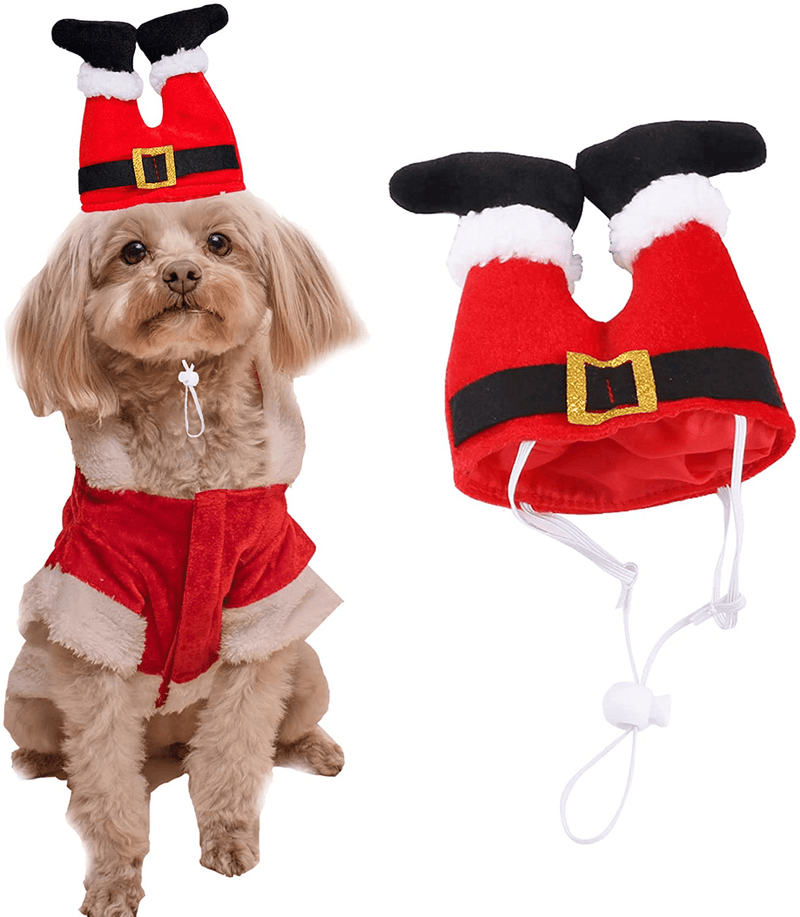 Cat & Puppy Santa Pants Hat Christmas Funny Costume Animals & Pet Supplies > Pet Supplies > Cat Supplies > Cat Apparel Hmxpls   