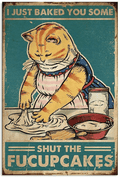 Cat Remember to Wipe Tin Sign Retro Kitchen Restaurant Farm Bathroom People Cave Farm Wall Decoration Iron Metal Plate 8x12inch Home & Garden > Decor > Artwork > Sculptures & Statues flag Miscellaneous025 8x12inch 