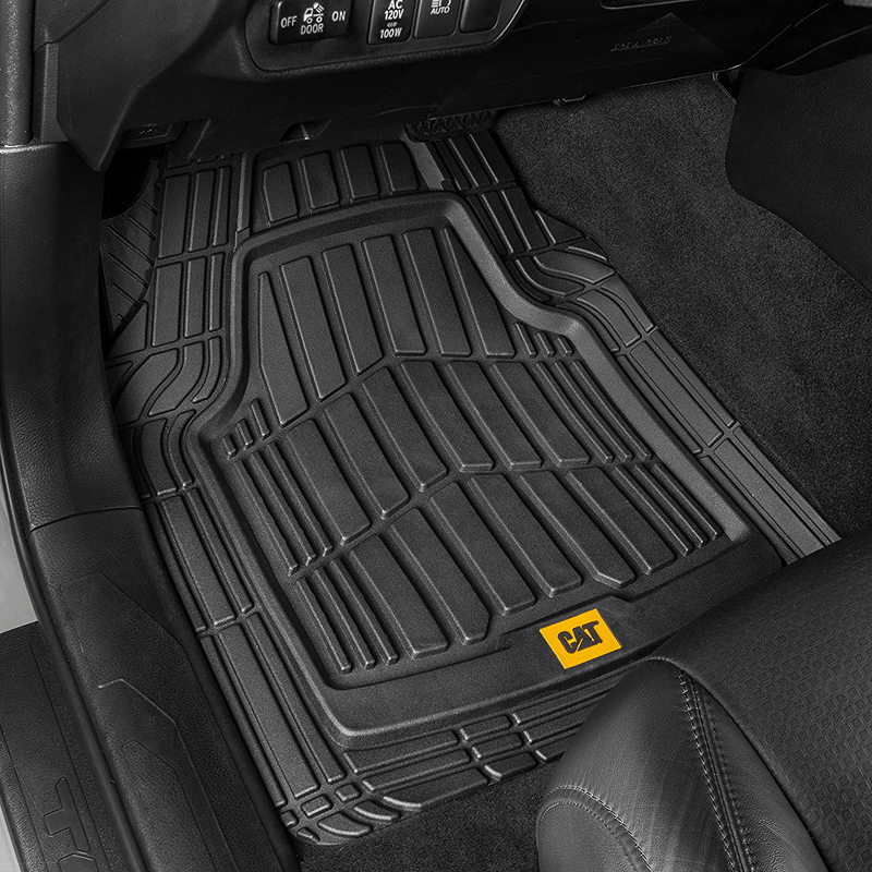 CAT ToughRide Heavy-Duty 4 Piece Rubber Floor Mats for Car Truck Van SUV, Black – Odorless Trim to Fit Car Floor Mats, All Weather Deep Dish Automotive Floor Mats, Total Dirt Protection Vehicles & Parts > Vehicle Parts & Accessories > Motor Vehicle Parts > Motor Vehicle Seating Caterpillar   
