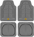 CAT ToughRide Heavy-Duty 4 Piece Rubber Floor Mats for Car Truck Van SUV, Black – Odorless Trim to Fit Car Floor Mats, All Weather Deep Dish Automotive Floor Mats, Total Dirt Protection Vehicles & Parts > Vehicle Parts & Accessories > Motor Vehicle Parts > Motor Vehicle Seating Caterpillar 03-Gray 4-Piece 