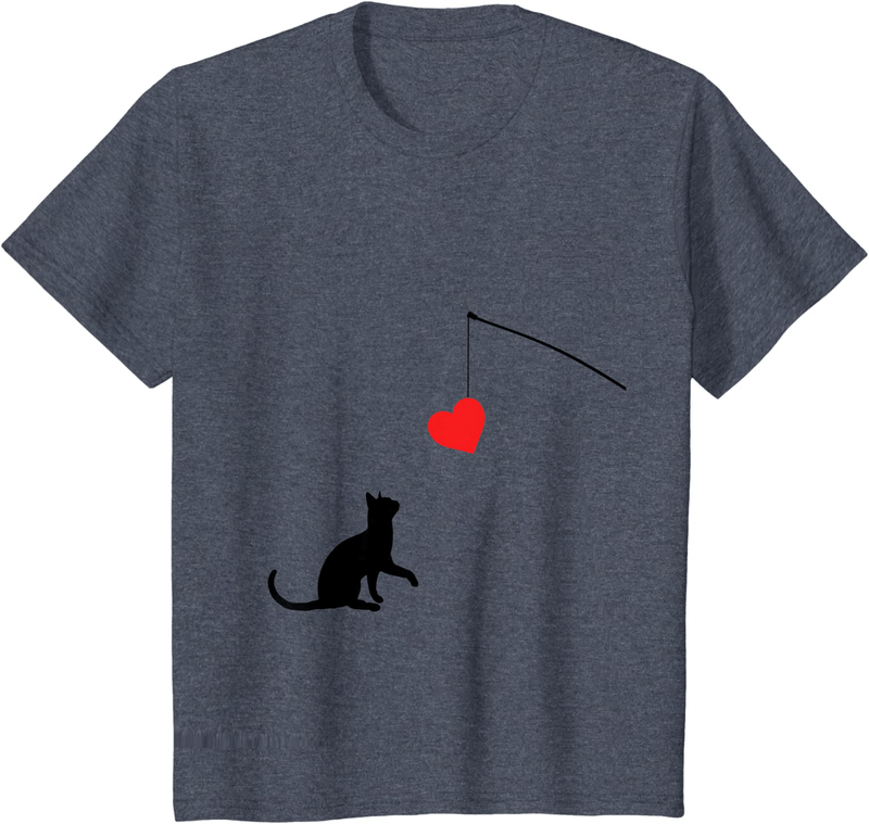 Cat Toy Shirt Valentine'S Day Gifts for Her or for Him Home & Garden > Decor > Seasonal & Holiday Decorations Unknown Heather Blue Youth Kids 8