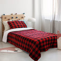 Catalonia Twin Size Sherpa Comforter Set, Ultra-Soft Reversible Fluffy Micromink Bedding Set-2 Pieces, 1 Comforter and 1 Pillow Sham Home & Garden > Linens & Bedding > Bedding > Quilts & Comforters Catalonia Plaid Red Twin 