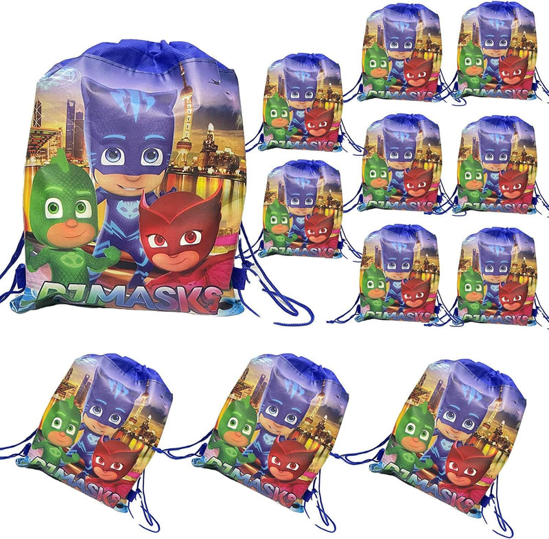 Catboy, Owlette and Gekko Drawstring Backpack Bags, Set of 12 - Comic Theme Birthday Party Favors, Giveaways and Handouts Gym Shopping Sport Yoga Book Bag Home & Garden > Household Supplies > Storage & Organization Erin K Critchlow   