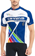 CATENA Men's Cycling Jersey Short Sleeve Shirt Running Top Moisture Wicking Workout Sports T-Shirt Sporting Goods > Outdoor Recreation > Cycling > Cycling Apparel & Accessories CATENA Blue-17 X-Large 