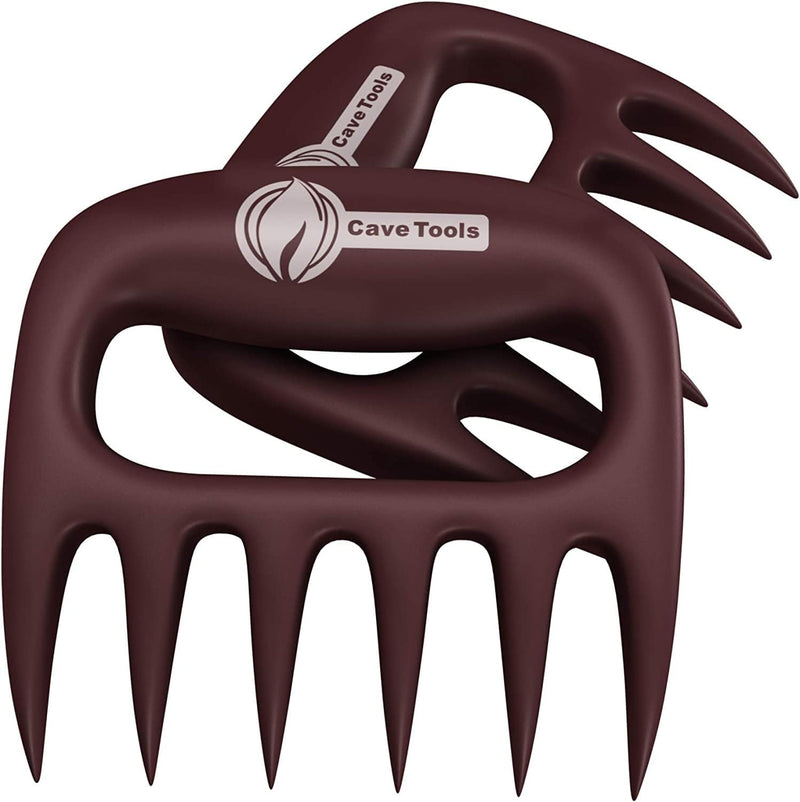Cave Tools Meat Claws for Shredding Pulled Pork, Chicken, Turkey, and Beef- Handling & Carving Food - Barbecue Grill Accessories for Smoker, or Slow Cooker - Gun Metal Home & Garden > Kitchen & Dining > Kitchen Tools & Utensils Cave Tools Merlot  