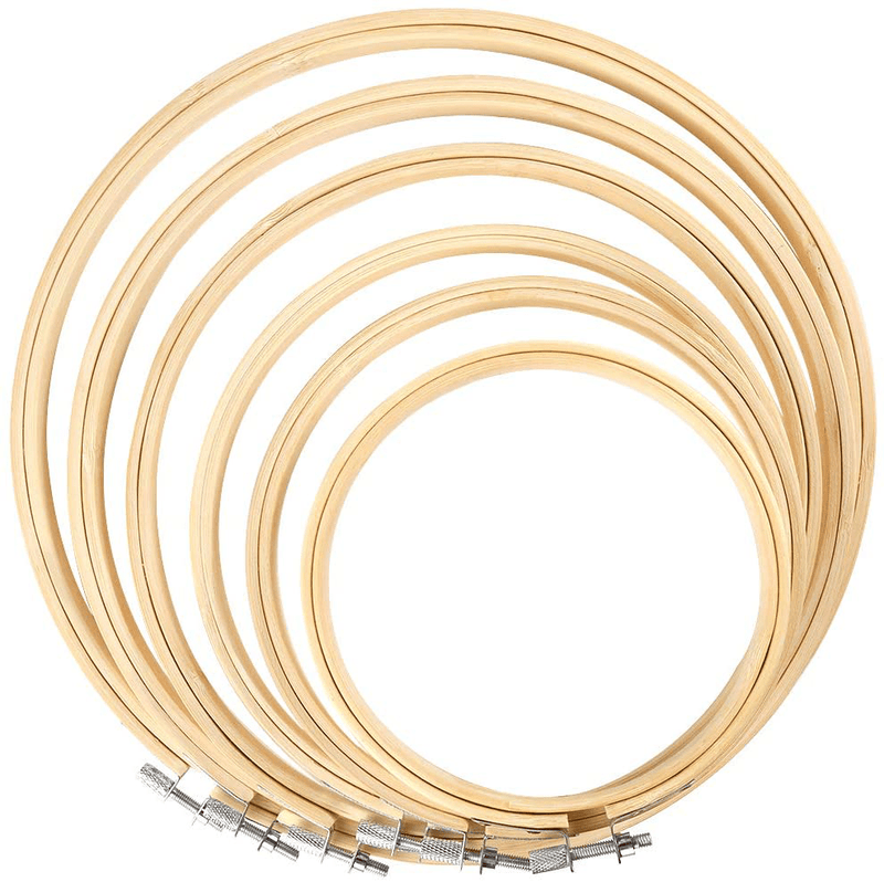 Caydo 6 Pieces Embroidery Hoop Set Bamboo Circle Cross Stitch Hoop Ring 4 inch to 10 inch for Embroidery and Cross Stitch Arts & Entertainment > Hobbies & Creative Arts > Arts & Crafts > Art & Crafting Tools > Craft Measuring & Marking Tools > Stitch Markers & Counters Caydo Default Title  