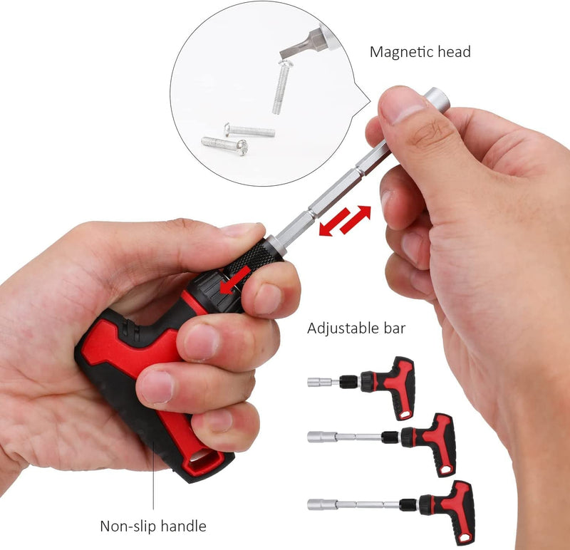 Amazon Basics 27-Piece Magnetic T-Handle Ratchet Wrench and Screwdriver Set