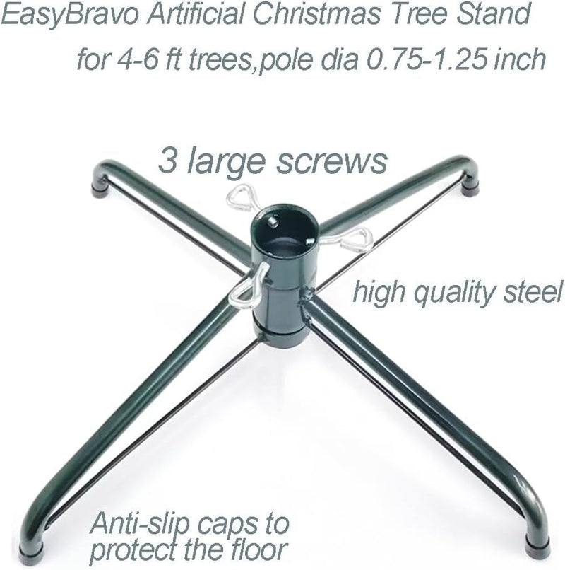 Christmas Tree Stand for 4 to 6 Foot Trees, Fits 0.75-1.25 Inch Pole