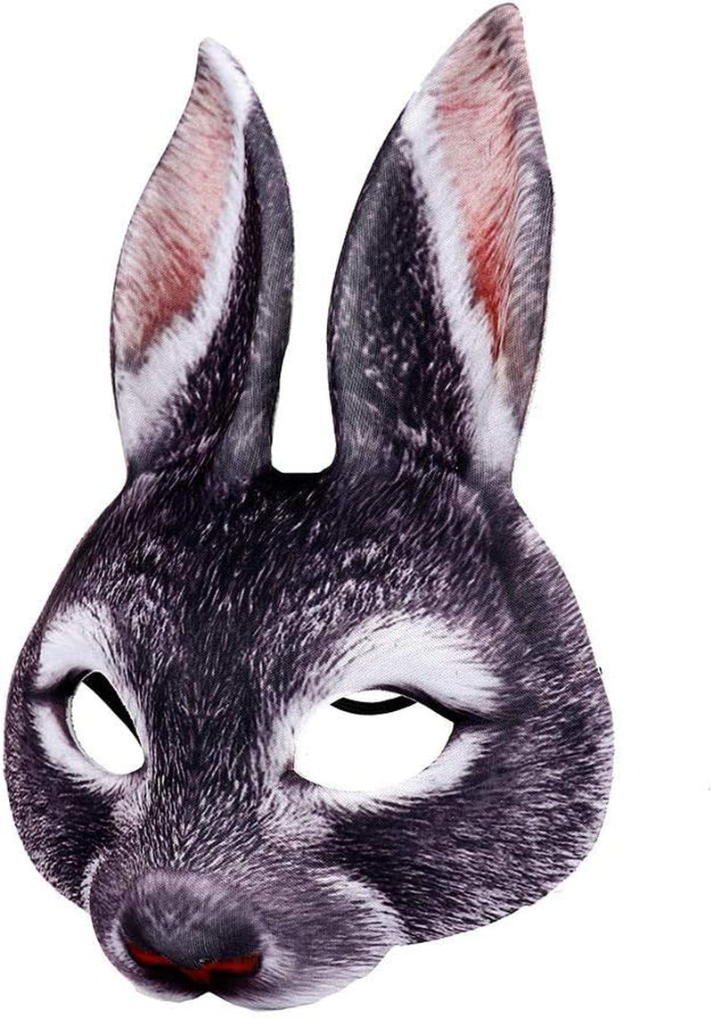 1Pcs Halloween Animal Mask Half Face Rabbit Ear Mask for Halloween Easter Costume Party Cosplay Props