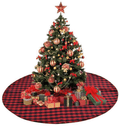 CC&SS 48 Inch Christmas Tree Skirt Red and Black Buffalo Plaid Check Tree Skirt Decorative Handicraft for Holiday Party Ornaments Christmas Decorations, Double Layers Xmas Tree Skirt Home & Garden > Decor > Seasonal & Holiday Decorations > Christmas Tree Skirts CC&SS Black  