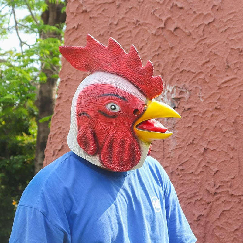 Chicken Head Mask Rooster Mask for Halloween Costume Party Carnival Prop