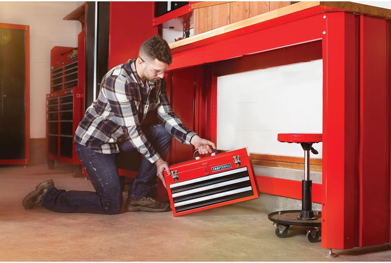 CRAFTSMAN Tool Chest, 3-Drawer, Portable, with Wrench Organizer, Stainless Steel, Capacity Holds up to 25-Lb in Each Drawer (CMST53005RB)