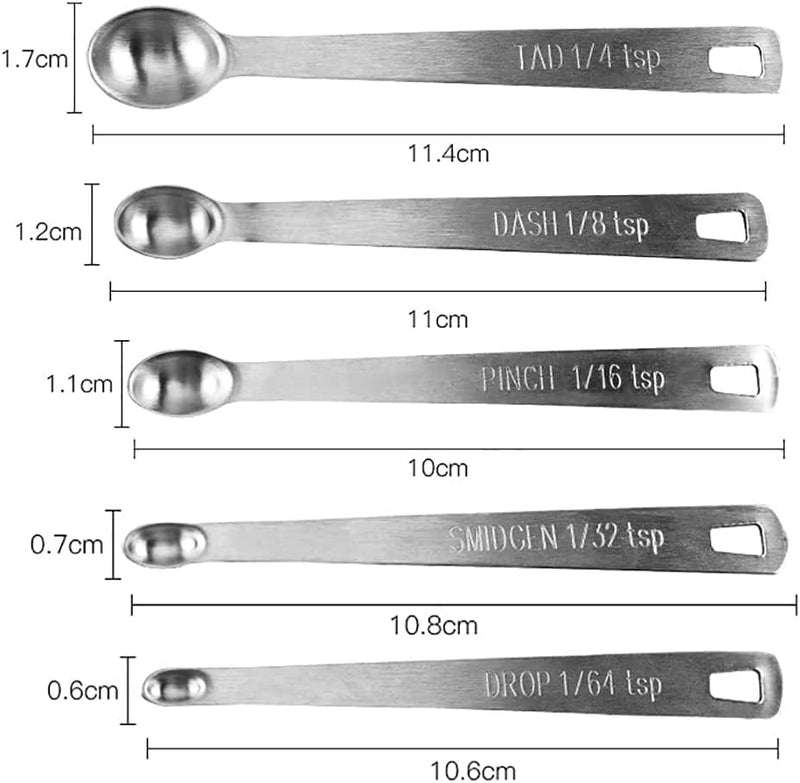 Cchude 5 Pcs Mini Stainless Steel Measuring Spoons Set for Cooking Baking Home Kitchen Measuring Tools Set Home & Garden > Kitchen & Dining > Kitchen Tools & Utensils FIEIJ   