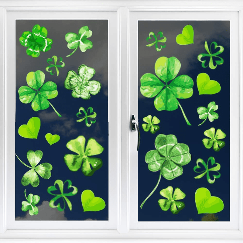 CCINEE 82PCS St.Patrick'S Day Window Cling Sticker,Large Shamrock Glass Window Sticker Decal for Home Party Decoration Arts & Entertainment > Party & Celebration > Party Supplies CCINEE   