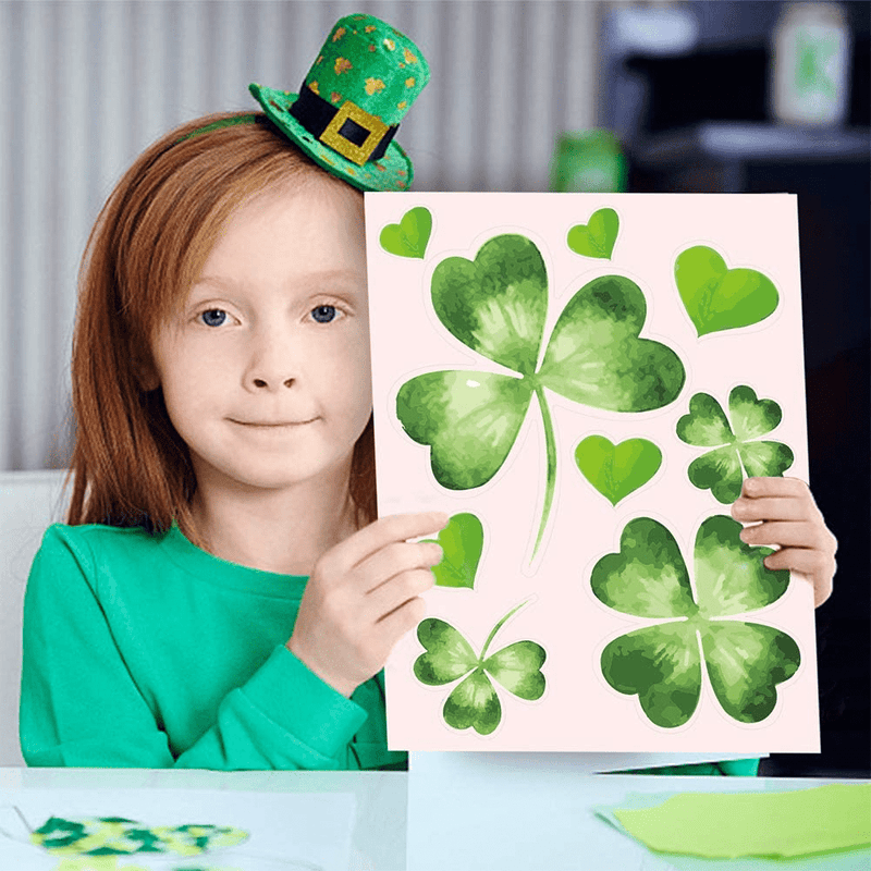 CCINEE 82PCS St.Patrick'S Day Window Cling Sticker,Large Shamrock Glass Window Sticker Decal for Home Party Decoration