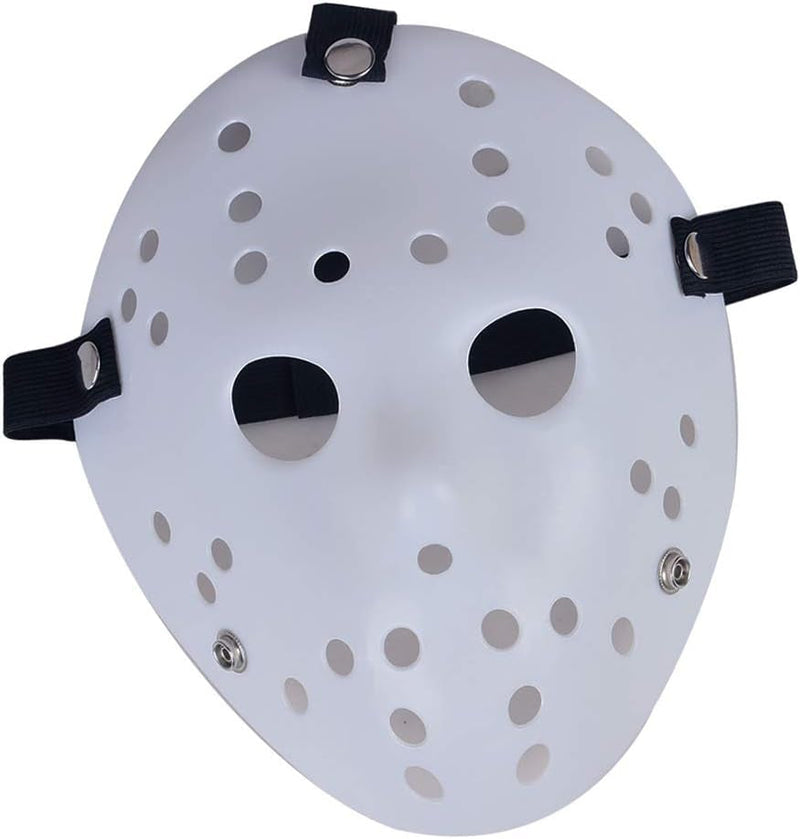 Gmasking Horror Halloween Costume Hockey Mask Party Cosplay Props (White)