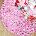 Christmas Tree Skirt Tree Cover 18 Inches Sparkly Sequins Glitter Christmas Classic Tree Skirt Party round Skirt for Xmas Home Decorations, Red