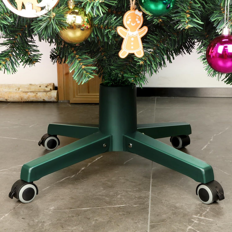 Blissun Christmas Tree Stand for Artificial Christmas Trees, Artificial Christmas Tree Stand with Movable Wheels, Xmas Tree Holder, Fits up to 8FT Artificial Trees